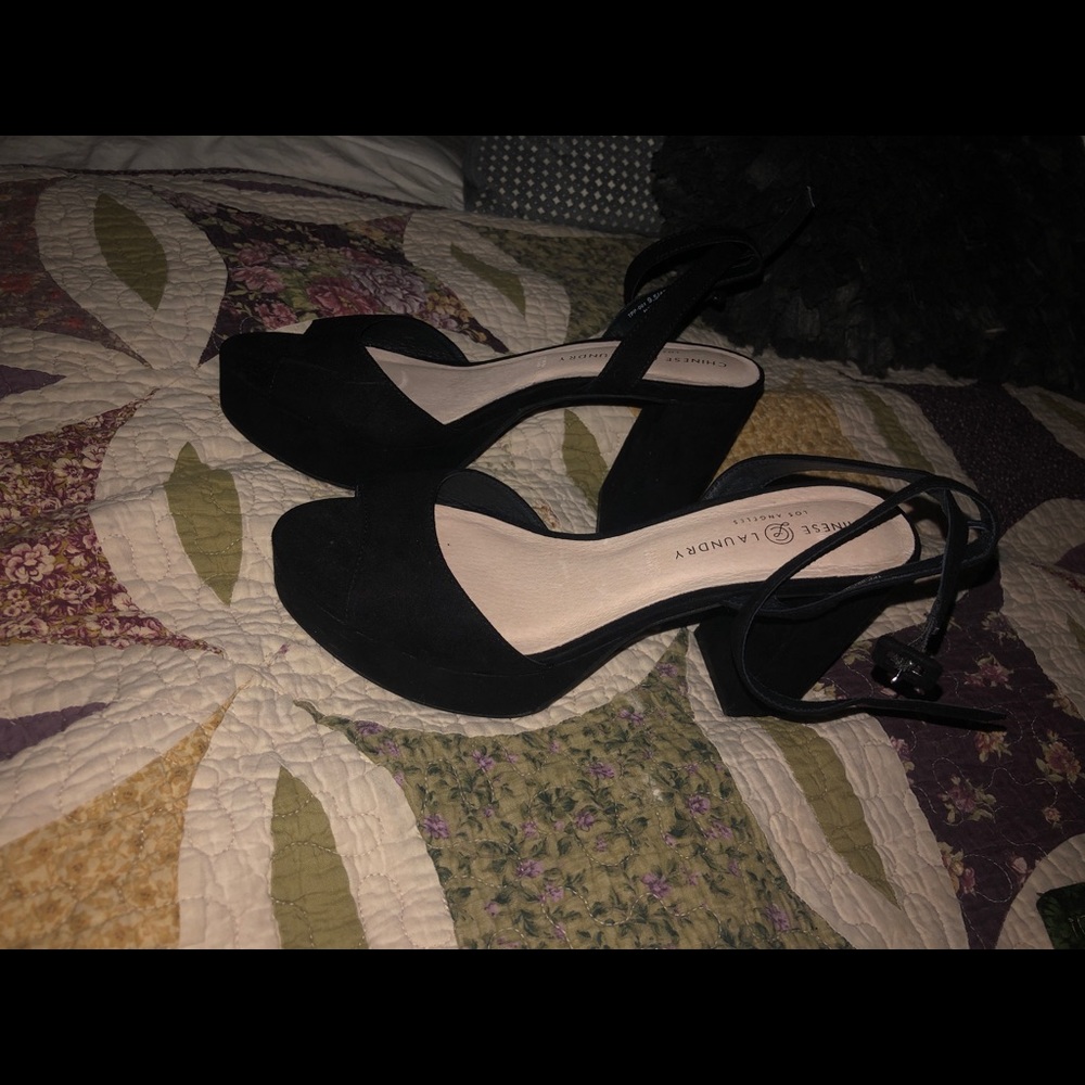 Chinese laundry black platform sandals